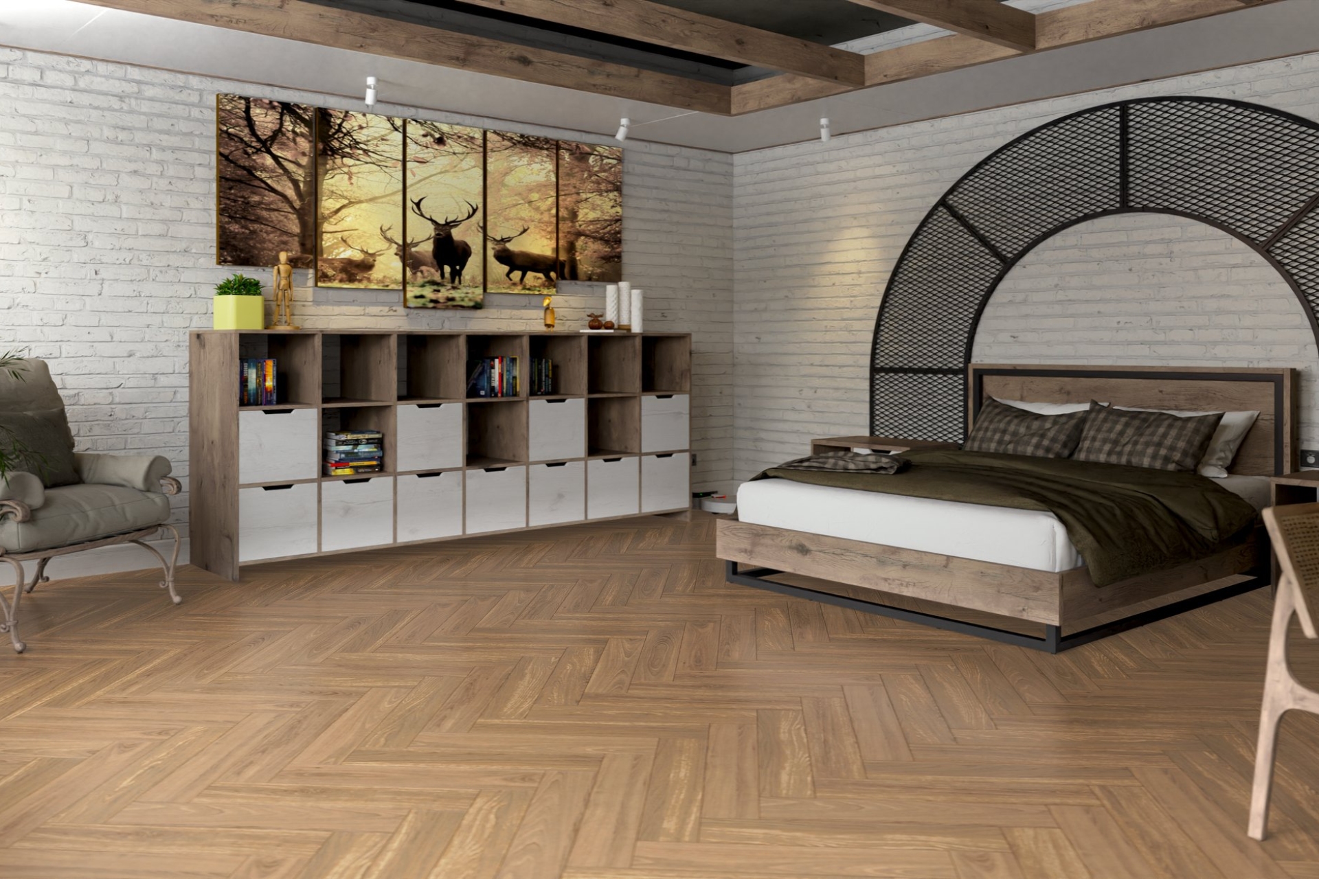 Инженерный паркет «Damy Floor» Натуральный (укладка елочкой) — купить в Южно-Сахалинске